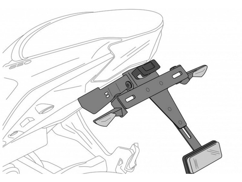 Adjustable license support PUIG 3842N Negru