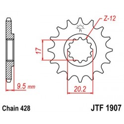 Pinion fata JT JTF 1907-14 14T, 428 Pinion fata JT JTF 1907-14 14T, 428