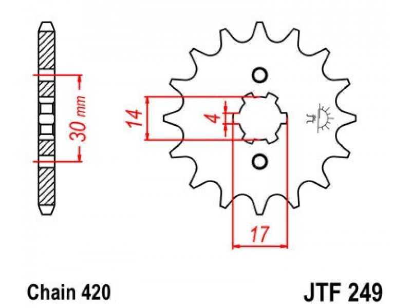 Pinion fata JT JTF 249-13 13T, 420 Pinion fata JT JTF 249-13 13T, 420