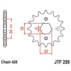 Pinion fata JT JTF 259-12 12T, 428 Pinion fata JT JTF 259-12 12T, 428