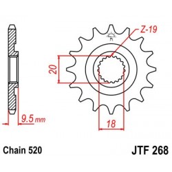 Pinion fata JT JTF 268-13 13T, 520 Pinion fata JT JTF 268-13 13T, 520