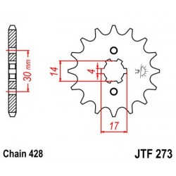 Pinion fata JT JTF 273-15 15T, 428 Pinion fata JT JTF 273-15 15T, 428