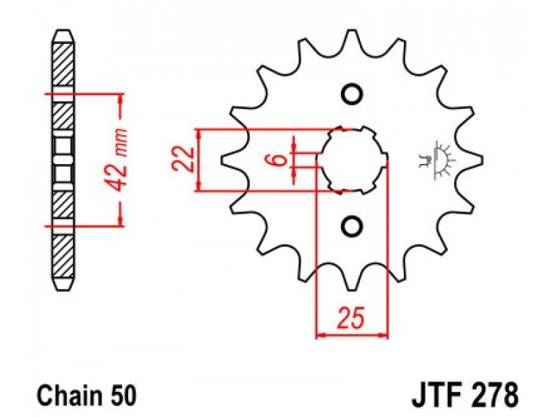 Pinion fata JT JTF 278-18 18T, 530 Pinion fata JT JTF 278-18 18T, 530