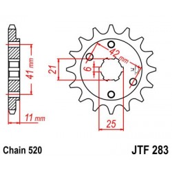 Pinion fata JT JTF 283-14 14T, 520 Pinion fata JT JTF 283-14 14T, 520