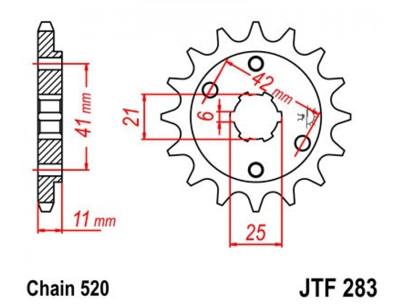 Pinion fata JT JTF 283-15 15T, 520