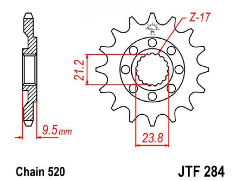 Pinion fata JT JTF 284-12 12T, 520 Pinion fata JT JTF 284-12 12T, 520