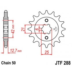 Pinion fata JT JTF 288-15 15T, 530 Pinion fata JT JTF 288-15 15T, 530