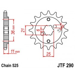 Pinion fata JT JTF 290-14 14T, 525 Pinion fata JT JTF 290-14 14T, 525
