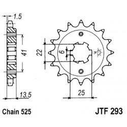 Pinion fata JT JTF 293-14 14T, 525 Pinion fata JT JTF 293-14 14T, 525