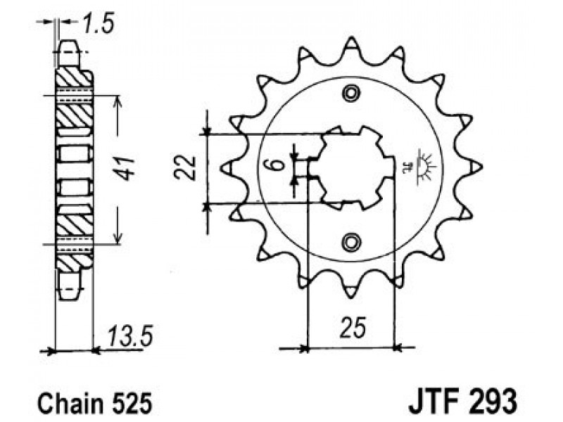 Pinion fata JT JTF 293-16 16T, 525 Pinion fata JT JTF 293-16 16T, 525