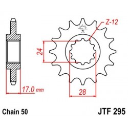 Pinion fata JT JTF 295-16 16T, 530 Pinion fata JT JTF 295-16 16T, 530
