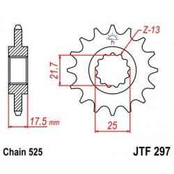 Pinion fata JT JTF 297-16 16T, 525 Pinion fata JT JTF 297-16 16T, 525