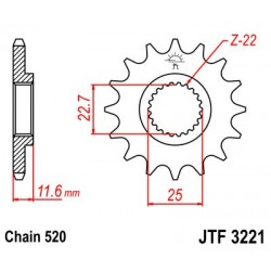 Pinion fata JT JTF 3221-10 10T, 520 Pinion fata JT JTF 3221-10 10T, 520