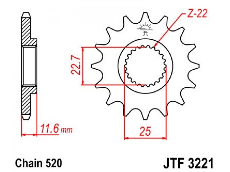 Pinion fata JT JTF 3221-10 10T, 520 Pinion fata JT JTF 3221-10 10T, 520
