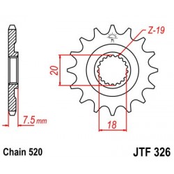 Pinion fata JT JTF 326-14 14T, 520 Pinion fata JT JTF 326-14 14T, 520