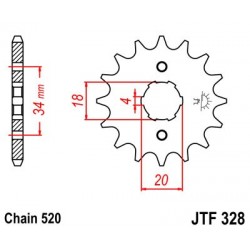 Pinion fata JT JTF 328-14 14T, 520 Pinion fata JT JTF 328-14 14T, 520