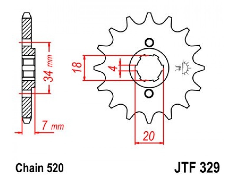 Pinion fata JT JTF 329-12 12T, 520