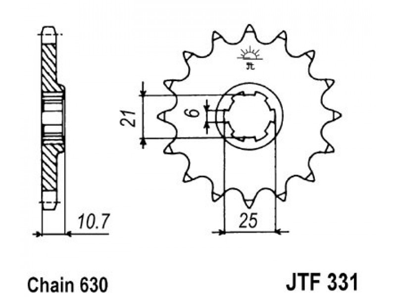 Pinion fata JT JTF 331-14 14T, 630 Pinion fata JT JTF 331-14 14T, 630