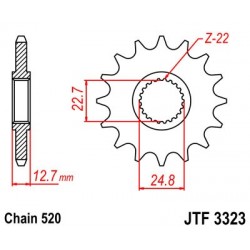 Pinion fata JT JTF 3323-24 24T, 520 Pinion fata JT JTF 3323-24 24T, 520