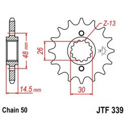 Pinion fata JT JTF 339-15 15T, 530 Pinion fata JT JTF 339-15 15T, 530
