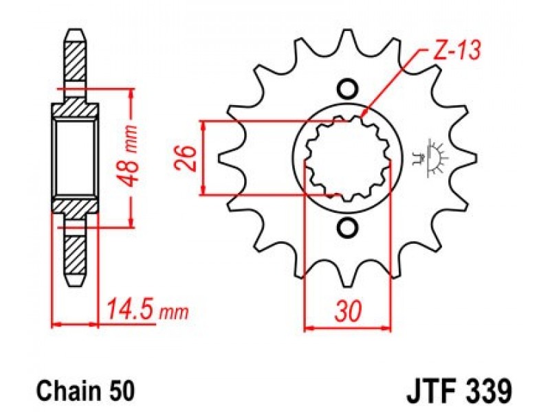 Pinion fata JT JTF 339-15 15T, 530 Pinion fata JT JTF 339-15 15T, 530