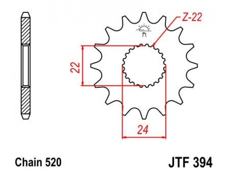 Pinion fata JT JTF 394-11 11T, 520 Pinion fata JT JTF 394-11 11T, 520