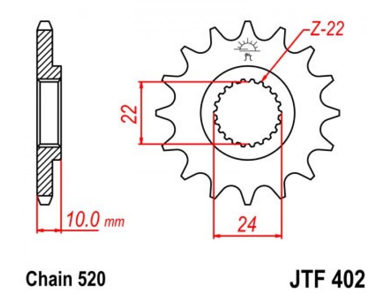 Pinion fata JT JTF 402-13 13T, 520 Pinion fata JT JTF 402-13 13T, 520