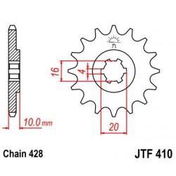 Pinion fata JT JTF 410-13 13T, 428 Pinion fata JT JTF 410-13 13T, 428