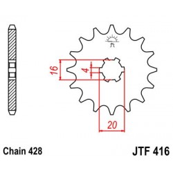 Pinion fata JT JTF 416-15 15T, 428 Pinion fata JT JTF 416-15 15T, 428