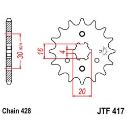 Pinion fata JT JTF 417-17 17T, 428 Pinion fata JT JTF 417-17 17T, 428