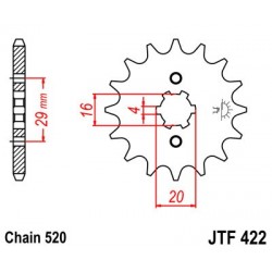 Pinion fata JT JTF 422-13 13T, 520 Pinion fata JT JTF 422-13 13T, 520