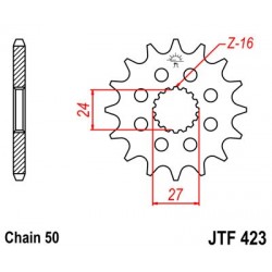 Pinion fata JT JTF 423-18RB 18T, 530 rubber cushioned Pinion fata JT JTF 423-18RB 18T, 530 rubber cushioned