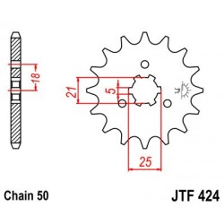 Pinion fata JT JTF 424-14 14T, 530 Pinion fata JT JTF 424-14 14T, 530