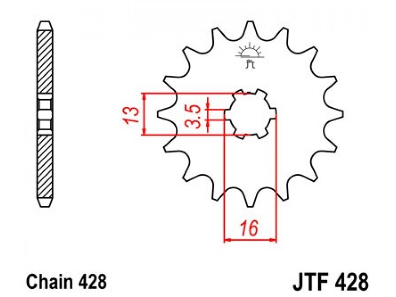 Pinion fata JT JTF 428-13 13T, 428