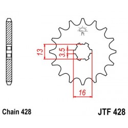 Pinion fata JT JTF 428-16 16T, 428 Pinion fata JT JTF 428-16 16T, 428