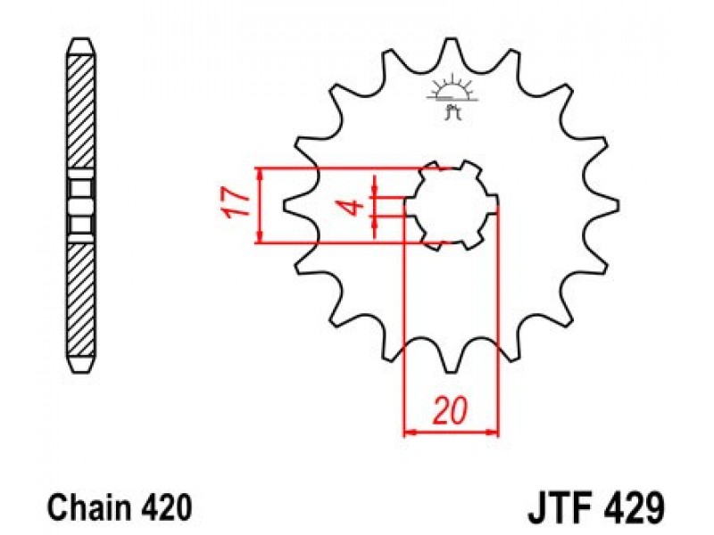 Pinion fata JT JTF 429-12 12T, 530 Pinion fata JT JTF 429-12 12T, 530