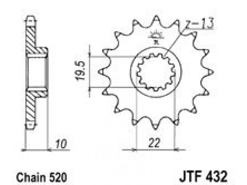 Pinion fata JT JTF 432-12 12T, 520