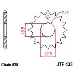 Pinion fata JT JTF 433-16 16T, 525 Pinion fata JT JTF 433-16 16T, 525