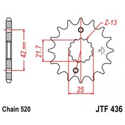 Pinion fata JT JTF 436-15 15T, 520 Pinion fata JT JTF 436-15 15T, 520