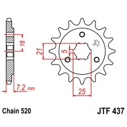 Pinion fata JT JTF 437-14 14T, 520 Pinion fata JT JTF 437-14 14T, 520