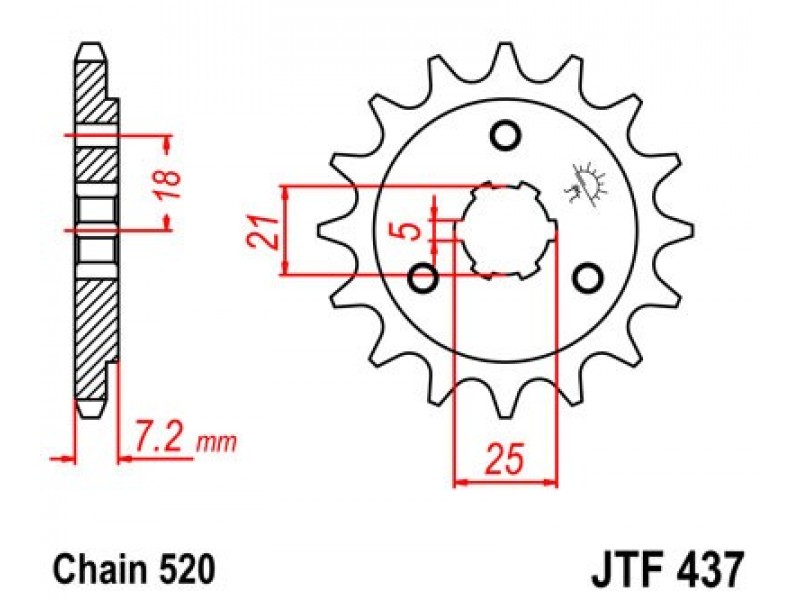 Pinion fata JT JTF 437-15 15T, 520