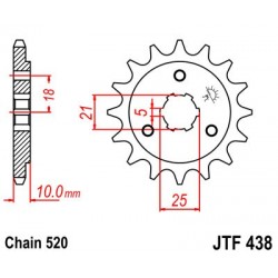 Pinion fata JT JTF 438-14 14T, 520 Pinion fata JT JTF 438-14 14T, 520