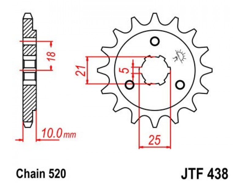 Pinion fata JT JTF 438-14 14T, 520