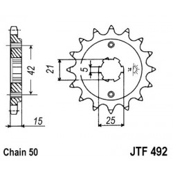 Pinion fata JT JTF 492-14 14T, 530 Pinion fata JT JTF 492-14 14T, 530