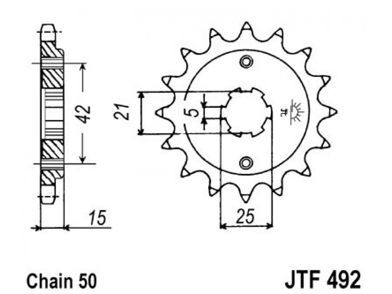 Pinion fata JT JTF 492-14 14T, 530 Pinion fata JT JTF 492-14 14T, 530