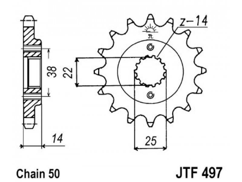 Pinion fata JT JTF 497-15 15T, 530