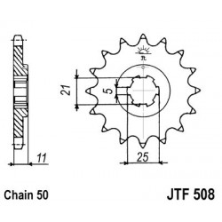 Pinion fata JT JTF 508-14 14T, 530 Pinion fata JT JTF 508-14 14T, 530