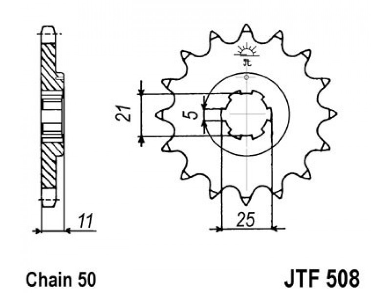 Pinion fata JT JTF 508-16 16T, 530
