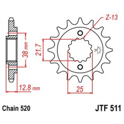 Pinion fata JT JTF 511-14 14T, 520 Pinion fata JT JTF 511-14 14T, 520
