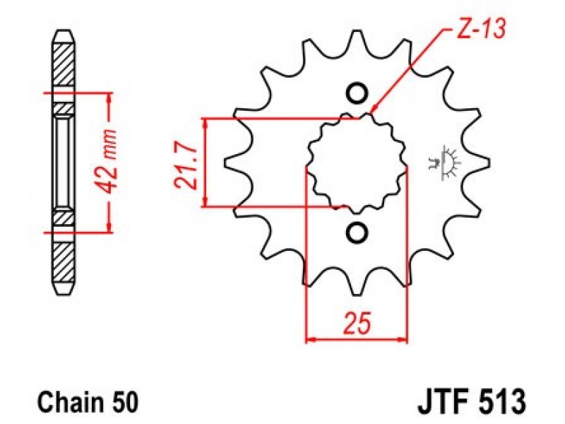 Pinion fata JT JTF 513-13 13T, 530